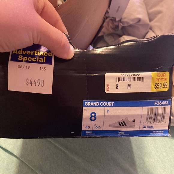 Adidas cloud foam comfort White Sneakers with Black Stripes - Picture 3 of 3